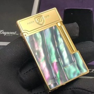 Dupont lighter都彭打火机朗声天然贝壳镶嵌充气打火机纯铜机芯送礼物送男士
