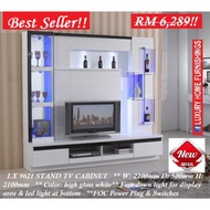 TRENDY 7.3ft High Gloss WHITE  Color, IMPORTED WALL STAND HALL CABINET Set, Could Fit 50" TV, RM 6,289 SAVE 35%%