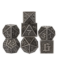new Cusdie DND Maze Metal Dice 7Pcs D4-D20 Polyhedral Dice Set with Unique D4 for Role Playing Game 
