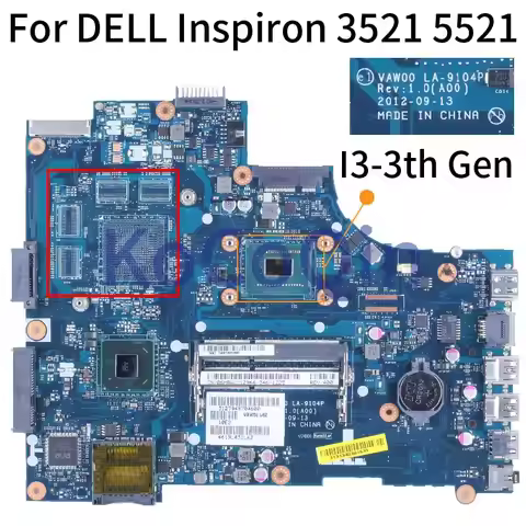 VAW00,LA-9104P,For Dell Inspiron 15R 3521 5521 Notebook Mainboard 0GY07W 0671DP 06H8WV 0HKJ53 0760R1