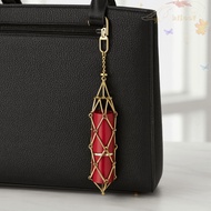 BLISS Mesh Bag Key Chain, Hollow Silver Metal Net Lipstick Bag, Vintage Y2K Light Weight Mini Lipsti