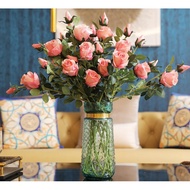 3 & 4 heads Bulgarian Artificial Rose Flower Wedding Decoration Home Decoration Bunga Rose Hiasan Pe