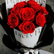 黑色花束/9朵厄瓜多玫瑰/永生玫瑰花束/不凋花束/永生花束/情人節