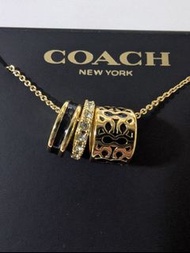 Coach black icon necklace 三重項鍊