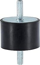 HALDER Rubber Metal Buffer Cylindrical/with Screw on Both Sides | D1 = 15 mm / L1 = 20 mm | 25150.02