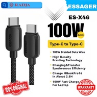 ESSAGER USB Type C to Type C Fast Charging Data Cable 5A 100W 2M - ES-X46