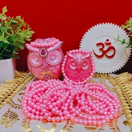 Small Pink Beaded Necklace Offering Owls A For To Goddess Lakshmi 2 Pieces