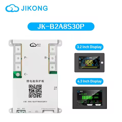 JIKONG JK-B2A8S30P BMS Lifepo4 Li-Ion Lto Battery 300A Active Balanced Smart BMS 4S-8S 12V/24V Activ