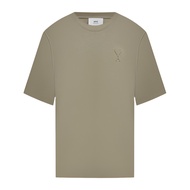 Ami Paris Logo Embossed T-Shirt ‘Khaki’