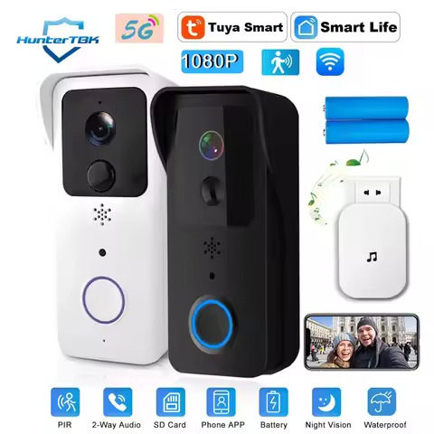 5GHz 2.4GHz Wireless WIFI Doorbell 1080P Video Intercom Door Bell with Camera Tuya Smart PIR Motion 