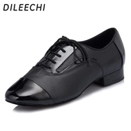 【Unbeatable Prices】 Dileechi Black Genuine Modern Latin Dance Shoes Soft Outsole Men's Ballroom Dancing Shoes Party Square Dance Shoes