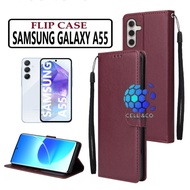 HP CASE SAMSUNG GALAXY A55 5G FLIP LEATHER WALLET PREMIUM FLIP CASE OPEN CLOSE CASE SAMSUNG GALAXY A