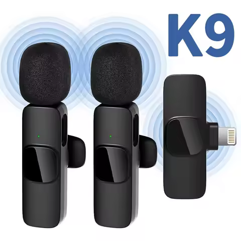 K9 Professional Microphone Wireless Lavalier Microphone for Android Type C iPhone Live Broadcast Gam