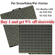 3D For Bambulab P1s Build Plate Bambulab X1c Accessories PEI Snowflake Vortex Honeycomb Pei Sheet 25