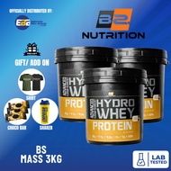BS Nutrition Hydro Whey Protein Isolated (3KG)Susu Gym-Free Shaker/T-SHIRT BS Hydrowhey[1kg 2kg 3kg]