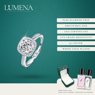 [Lumena] Queen 1.0 Carat Moissanite Diamond Adjustable White Gold Plated 925 Silver Ring