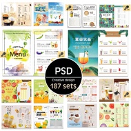 Graphic Design Template Bundle Pack / Drink / Milk Tea / Coffee / Poster / Catalog / Menu / PSD ~ PS043