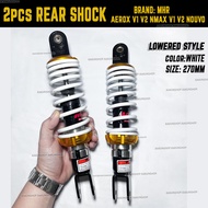 Yamaha Aerox V1 V2 Nmax V1 V2 Nouvo MHR WHITE 2 pcs Set Rear Shock 270mm Lowered Style PLug and play