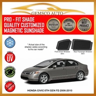 Honda Civic FD 8th Gen 2006 - 2010 ( 4 / 5pcs ) Magnetic sunshade / Rear Windscreen Sunshade / Boot 