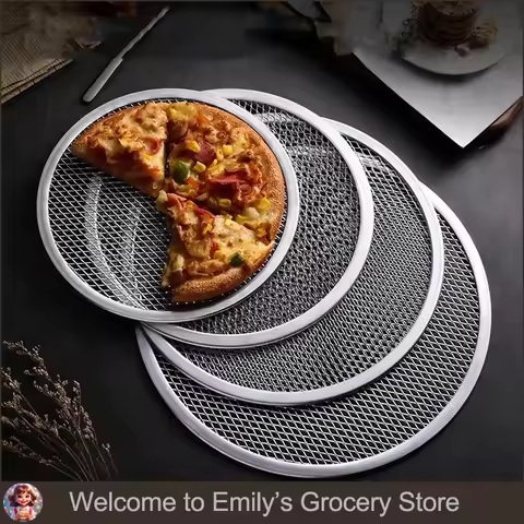 6/8/10/12/14 in Rotating Pizza Baking Tray DIY Piece Metal Network Non-Sticky Oven Seamless Aluminum