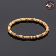 อาเป่า หินพิกเจอร์แจสเปอร์ ทรงกระบอก แต่ง แร่เฮมาไทต์ Picture Jasper ขนาด 4.5 มิล เสริมพลังของความคิ