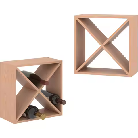 Stackable Wine Rack 48 Bottle Liquor Display Storage Cube Free Standing Floor Wine Cabinet