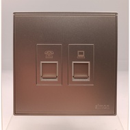 SIMON E6 CHAMPAGNE OUTLET TELEPHONE CAT 6 DATA OUTLET/