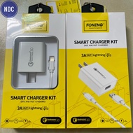 Bộ Cốc Cáp Sạc Nhanh 3A FONENG Q13 Lightning Type-C MicroUSB