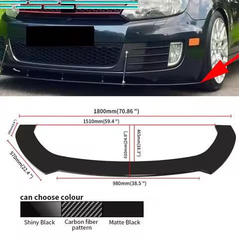 3PCS Universal Car Front Bumper Lip Splitter Fins Body Spoiler Chin For For BMW F30 F80 M3 F82 M4 3 