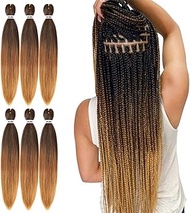 Pre Stretched Braiding Hair 22 Inch 6 Packs Professional Soft Yaki braiding Hair For Braids Hot Wate