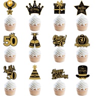 18 21 30 40 50 60 70 80 Years Old Cupcake Topper for 30th 40th 50th 60th Adult Birthday Cake Flag Ba