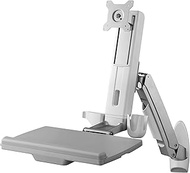 Icy Box IB-MS600-T Monitor Desk Mount up to 24 Inches (61 cm), Shelf for Keyboard & Mouse, VESA, Cab