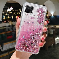 Case For Samsung Galaxy A12 M12 Liquid Quicksand Glitter Bling Transparent Silicone TPU Phone Cover