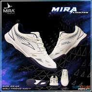 Giày Cầu Lông Mira Lighter Trắng Navy -  Giày Thể Thao Dành Cho Cả Nam Nữ