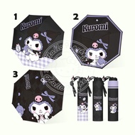 payung lipat black tali kepala kuromi original sanrio