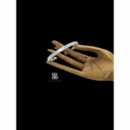 Bangel Silver Bracelet with Brick Motif 925 Silver Handmade Bali Fashion Accessories