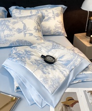 Summer Machine Washable Ice Silk Summer Blanket Four-Piece Set Cool Feeling Silky Sleep Naked Air Co