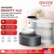 Smartpets Gravity H2O Automatic Water Dispenser 3L Large Water Tank Wireless Operation