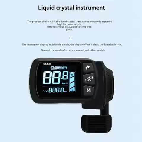 ABJM-GZ3 LCD Display Panel With Thumb Throttle, 24V-60V For Electric Bike, Electric Scooter With SM 