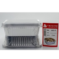 Aluminium Foil Tray With Cover / 4483-P / Square / Large Size / 5 Sets / MyChef Brand