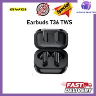 AWEI T36 TWS WIRELESS HEADPHONE BLUETOOTH 5.0 EARPHONES MINI EARBUDS WITH MIC IN-EAR HEADSET TOUCH POP-UP