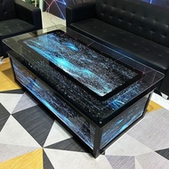 KTV tea table dedicated bar table with colorful illuminated tempered glass tea table counter
