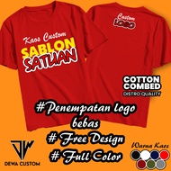 DEWA CUSTOM - KAOS CUSTOM DESAIN LOGO SENDIRI - SABLON KAOS CUSTOM DEPAN BELAKANG - KAOS CUSTOM LOGO
