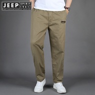 JEEP SPIRIT 1941 ESTD Casual Pants Mens Pants Workwear Cotton Elastic Waist Middle aged Dads Pants L