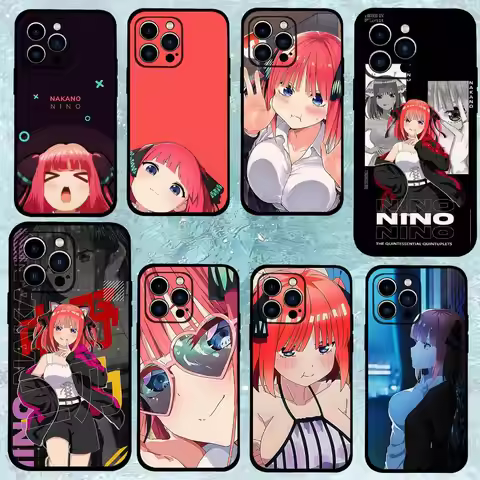 Cute N-Nakano N-Nino-s Phone Case Black That Fits For IPhone 17,16,15,11,13,14 Pro Max,Plus,X,Xr,Xs 
