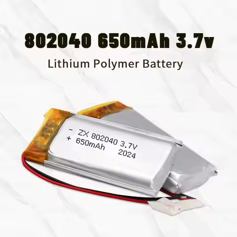 802040 Lipo Battery 3.7V 650mAh Li-Polymer Rechargeable Lithium Batteries for Smart Bracelet Audio S