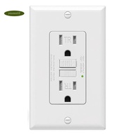 GFCI Outlet 15 Amp, Self-Test GFI Electrical Outlet, Tamper Resistant GFCI Receptacle with Wall Plat