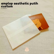 amplop aesthetic white paper custom | untuk packaging undangan dll - 9 x 7 cm potrait