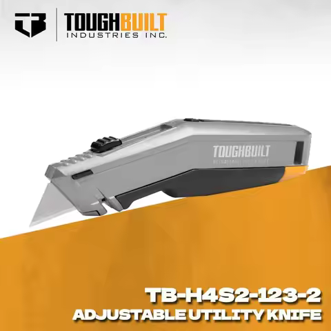 TOUGHBUILT TB-H4S2-123-2 Heavy Duty Utility Knife 3-Position Lock Retractable Box Cutter 18mm SK5 Bl