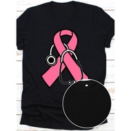 1 Pink Ribbon Stethoscope T-Shirt, Breast Cancer Awareness, Breast Cancer Warrior, Pink Ribbon Patte